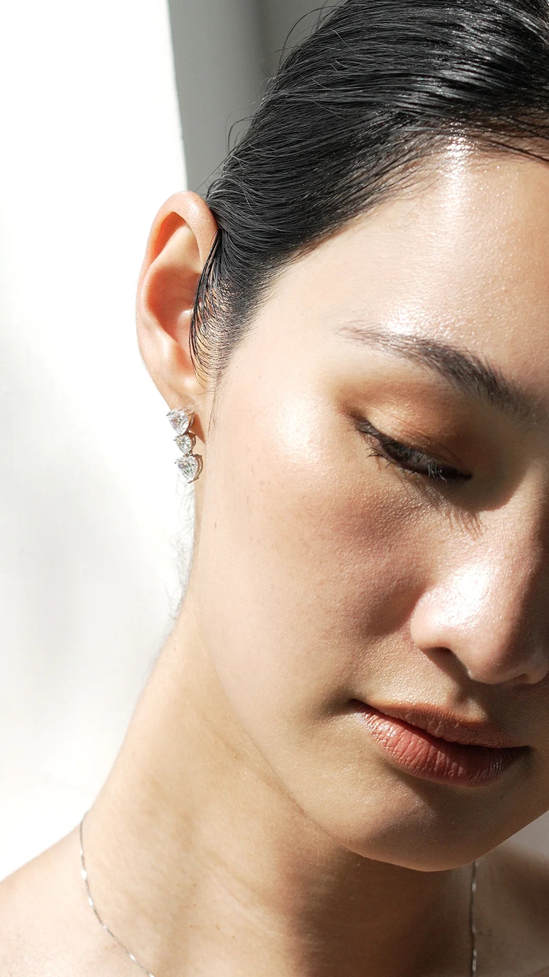 Tri Hearts Drop Earrings - ARTSY SILVER