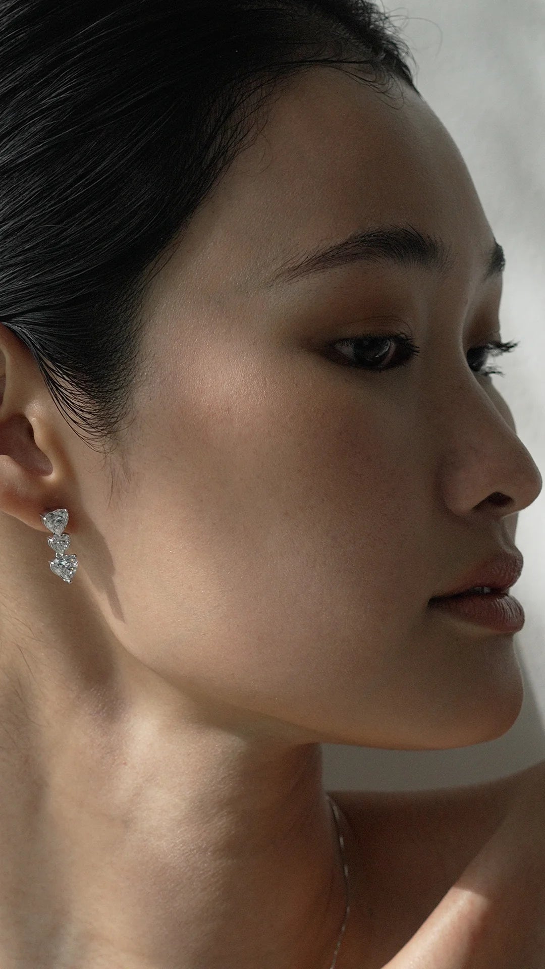 Tri Hearts Drop Earrings - ARTSY SILVER