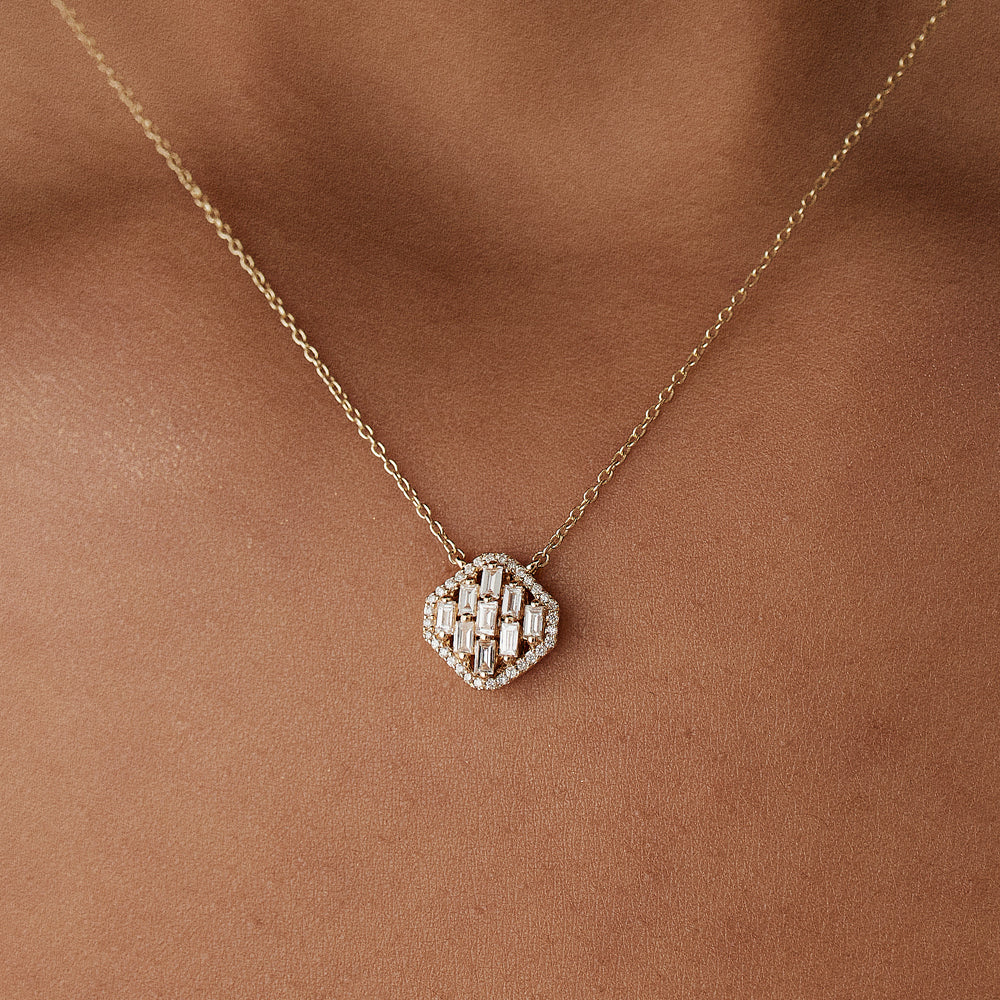unique Baguette stones Necklace
