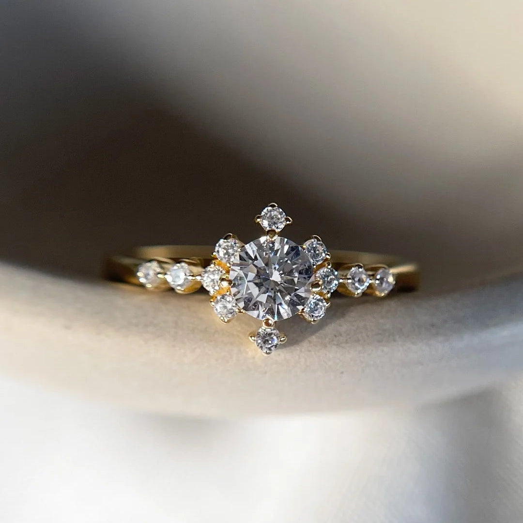 Amour Zircon Stone Gold Plated Ring - ARTSY SILVER