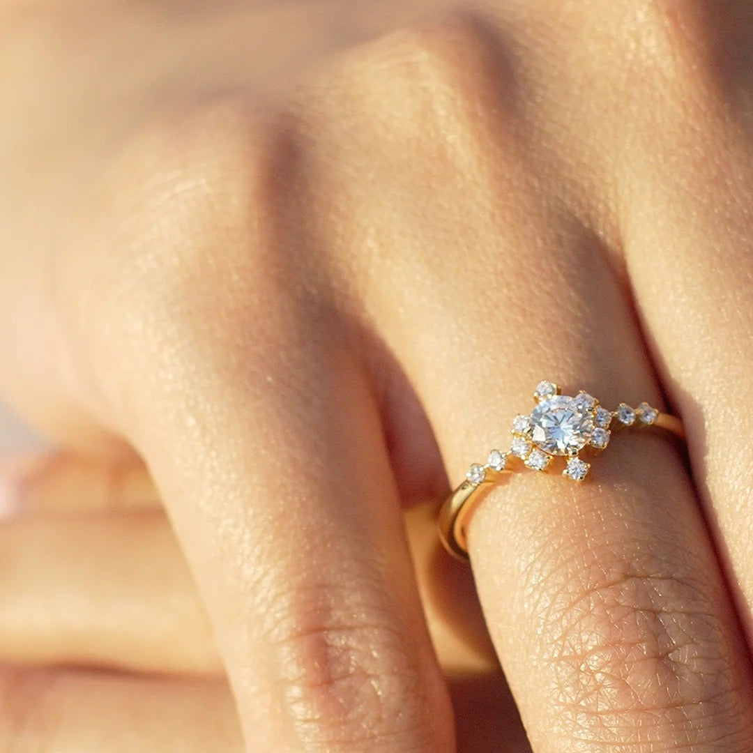 Amour Zircon Stone Gold Plated Ring - ARTSY SILVER