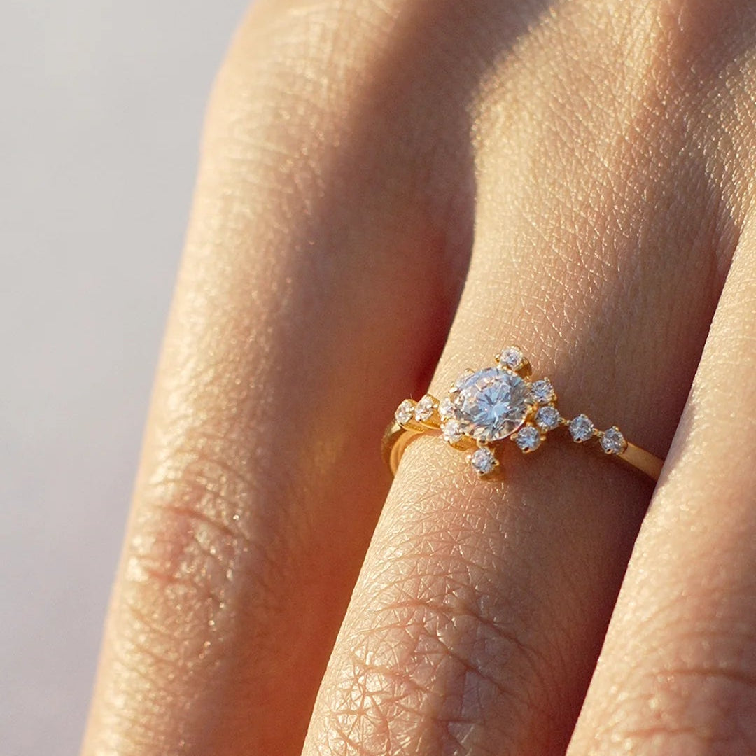 Amour Zircon Stone Gold Plated Ring - ARTSY SILVER