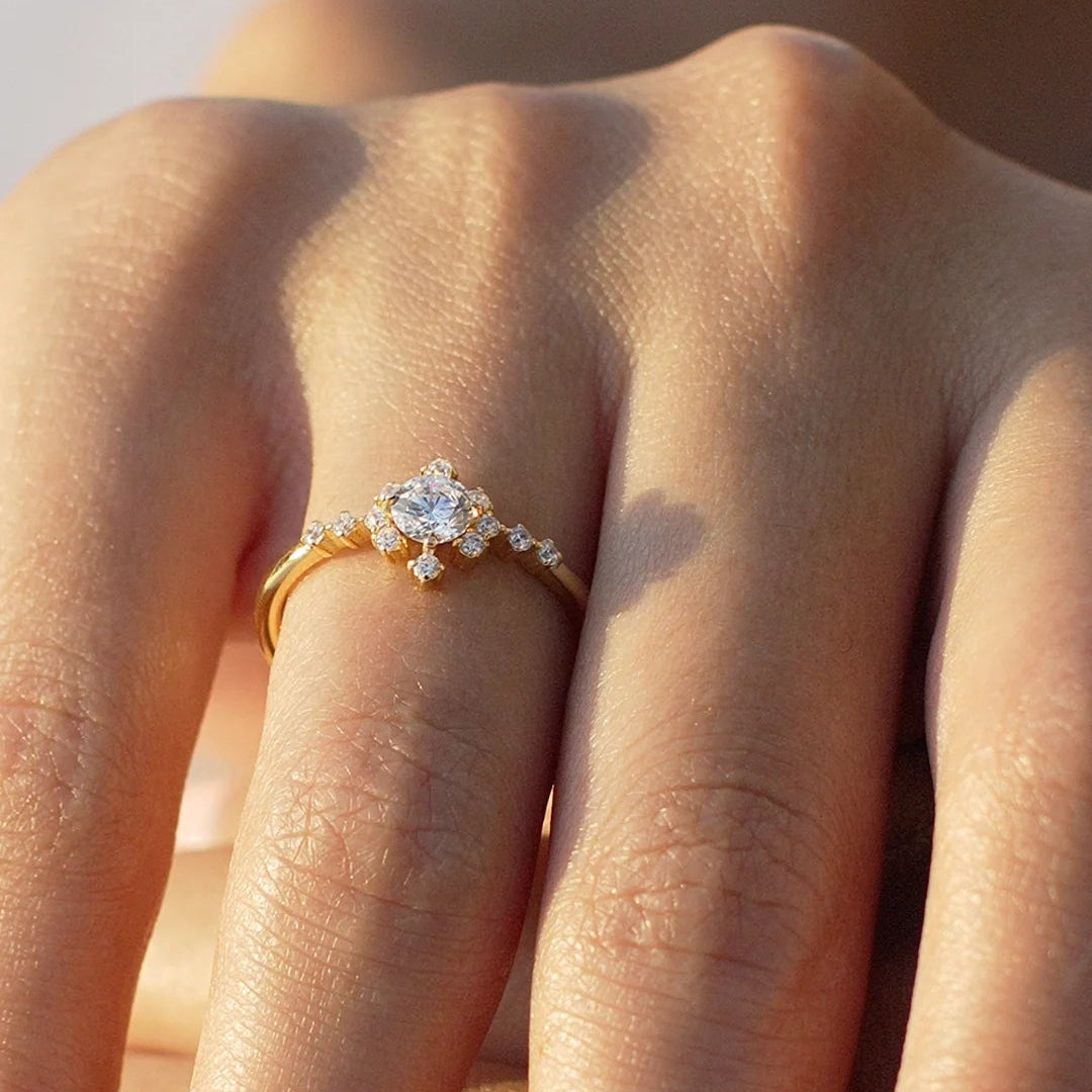 Amour Zircon Stone Gold Plated Ring - ARTSY SILVER