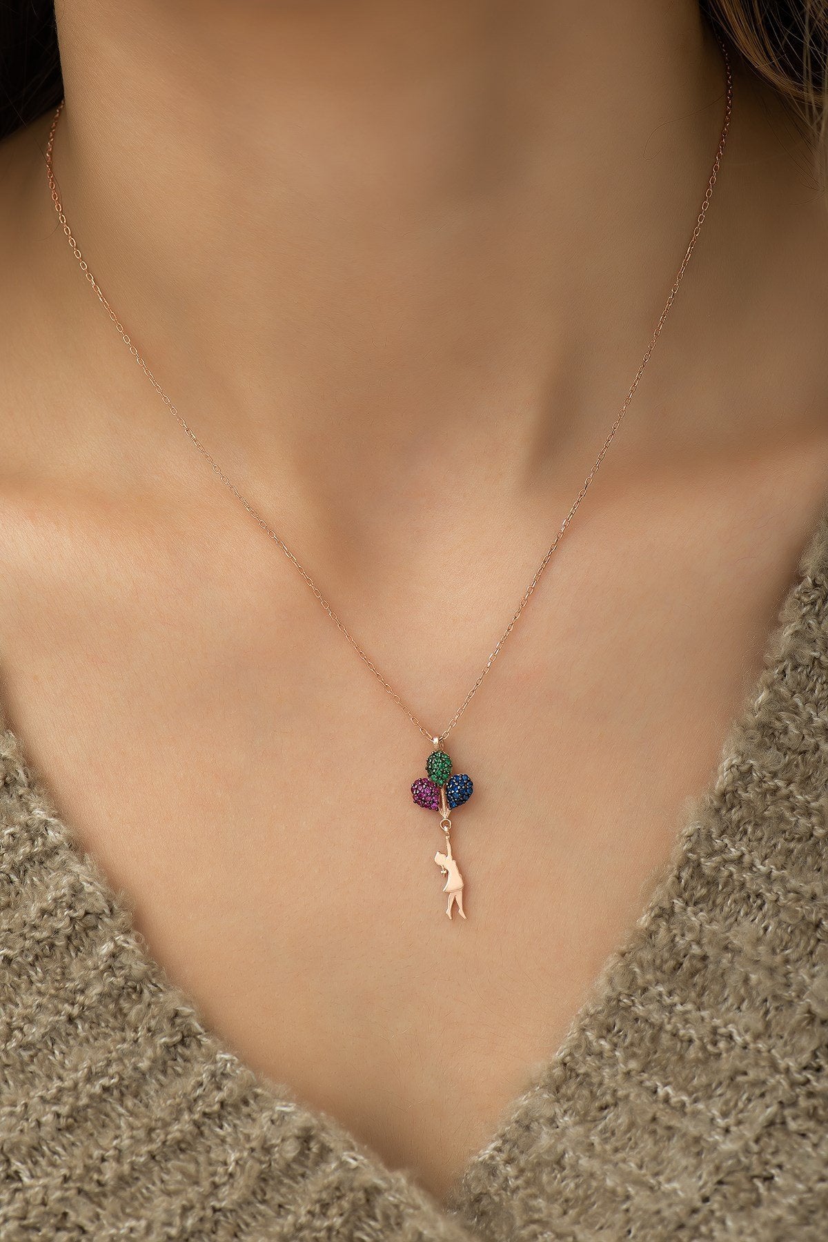 Up Mix Stones Necklace - ARTSY SILVER