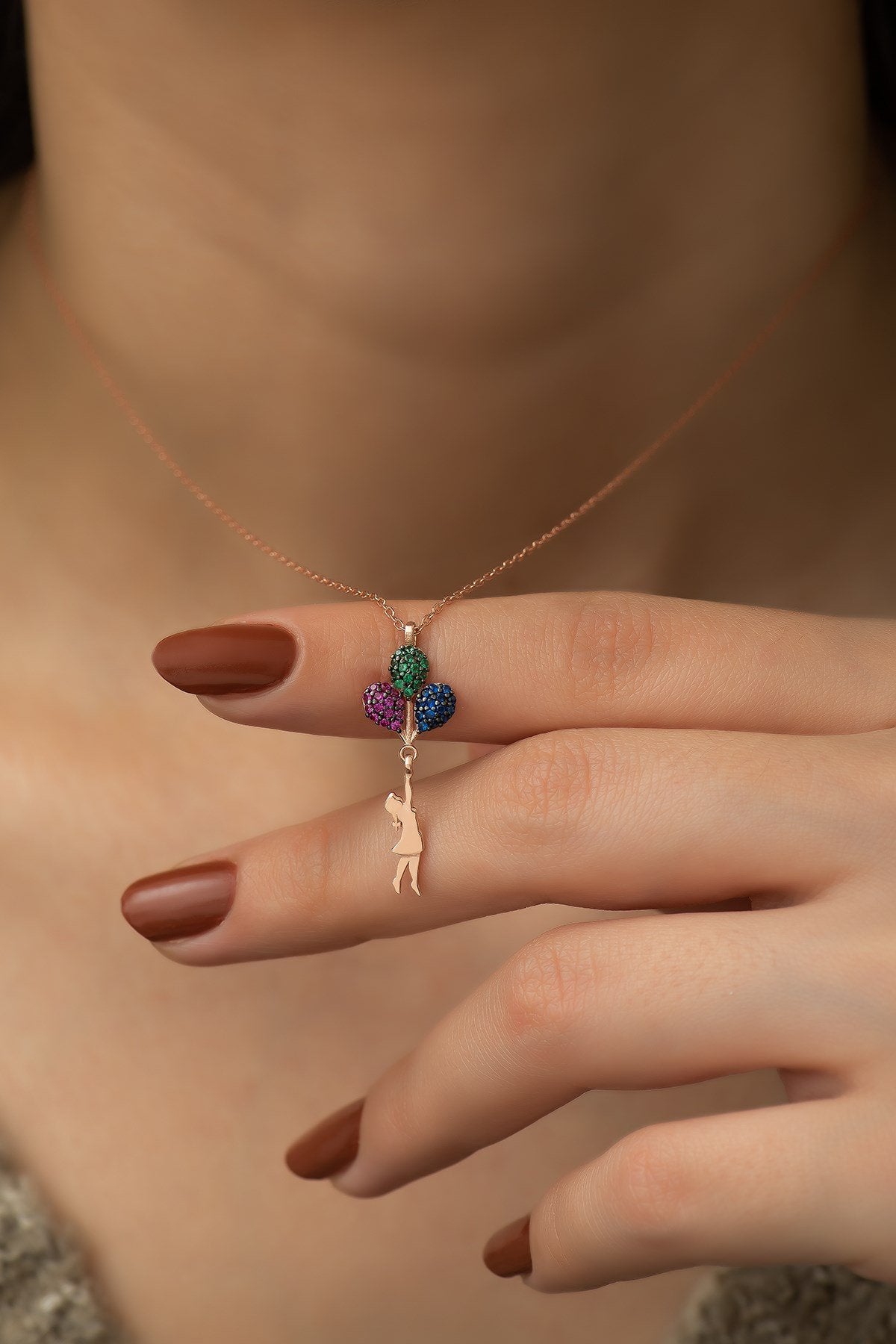 Up Mix Stones Necklace - ARTSY SILVER