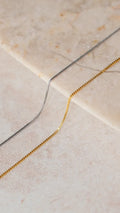 Woman's Box Chain Necklace Silver I ARTSY SILVER