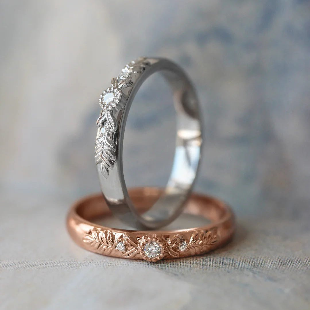 Soulmates Oath Zircon Silver Band - ARTSY SILVER