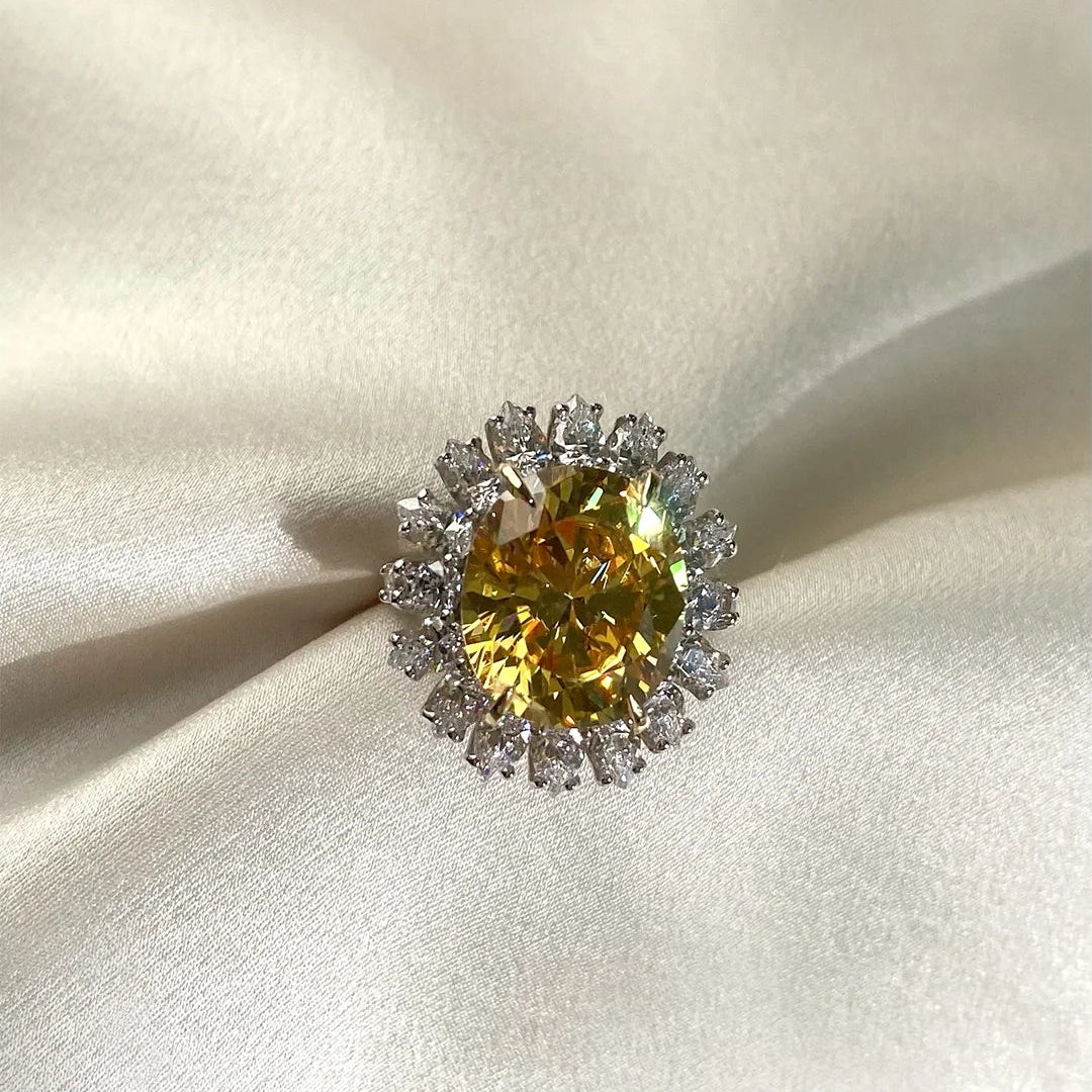 Marie Antoinette Yellow Zircon Ring - ARTSY SILVER