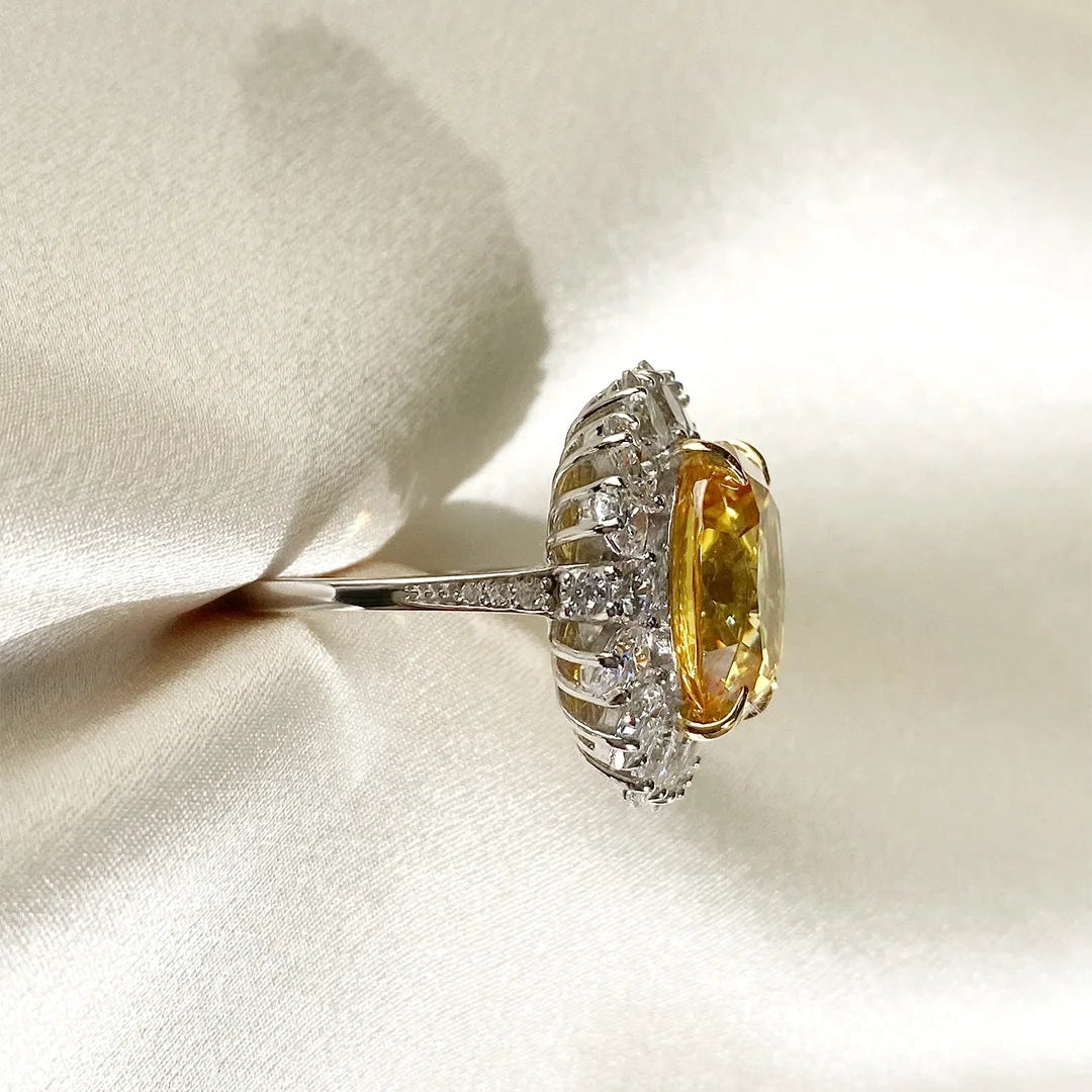 Marie Antoinette Yellow Zircon Ring - ARTSY SILVER