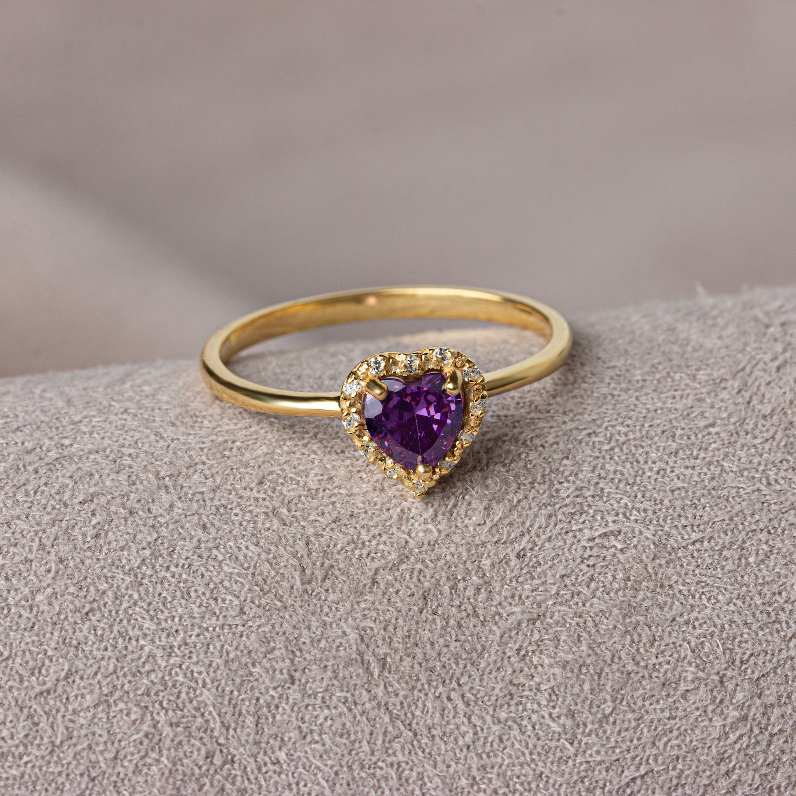 You Amethyst Heart Ring - ARTSY SILVER