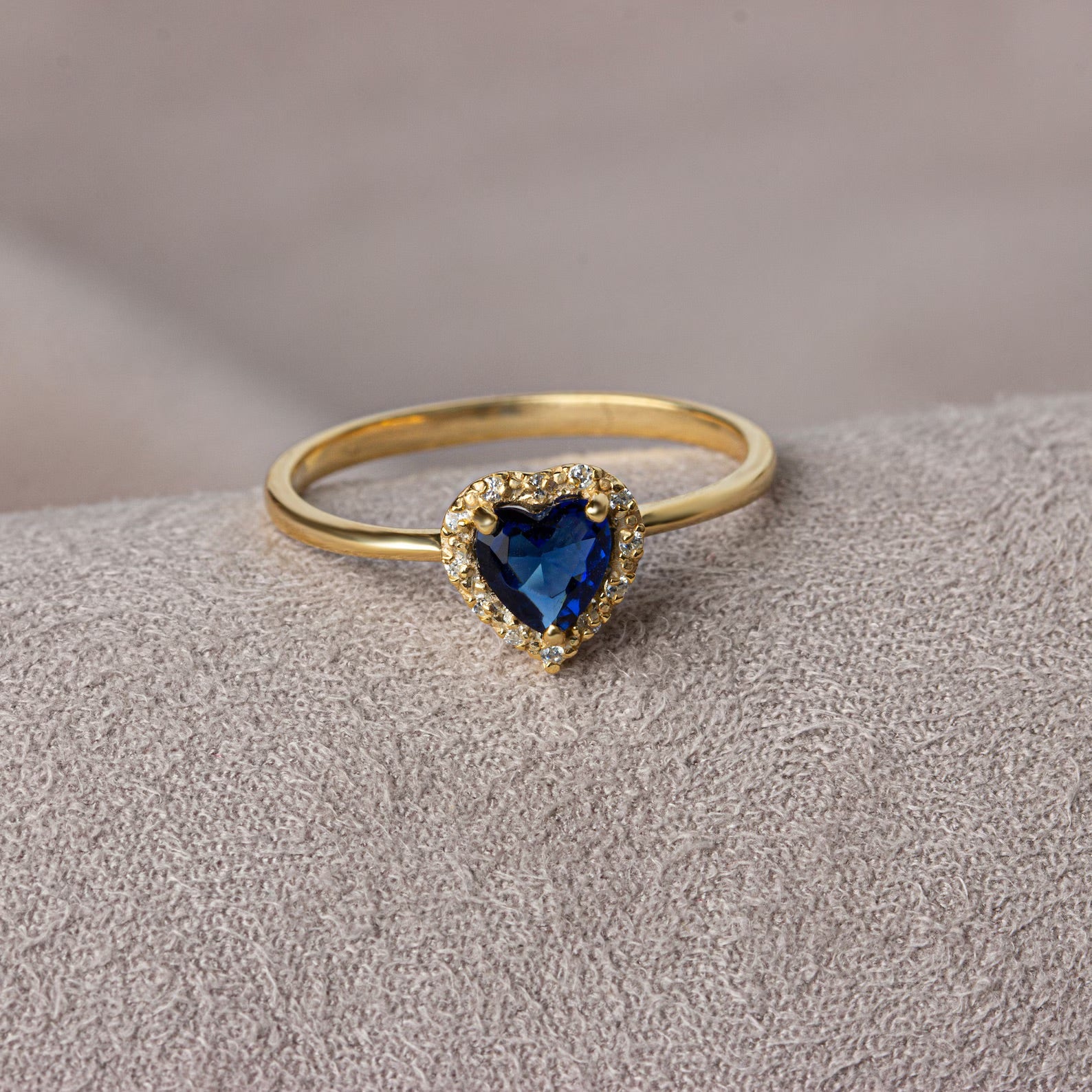 You Blue Sapphire Heart Ring