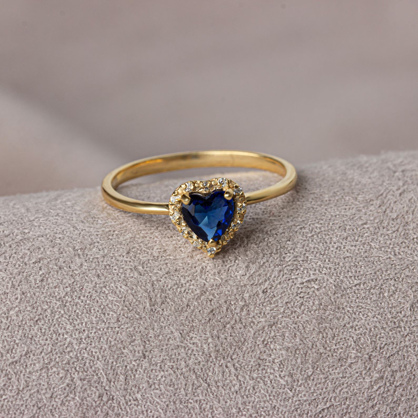 You Blue Sapphire Heart Ring - ARTSY SILVER