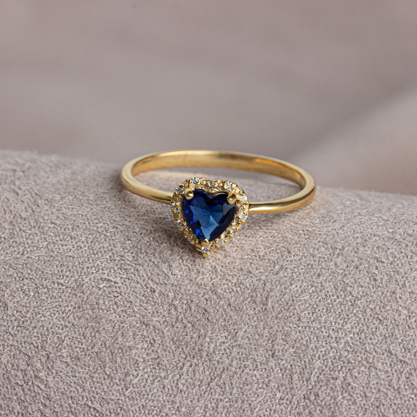 You Blue Sapphire Heart Ring