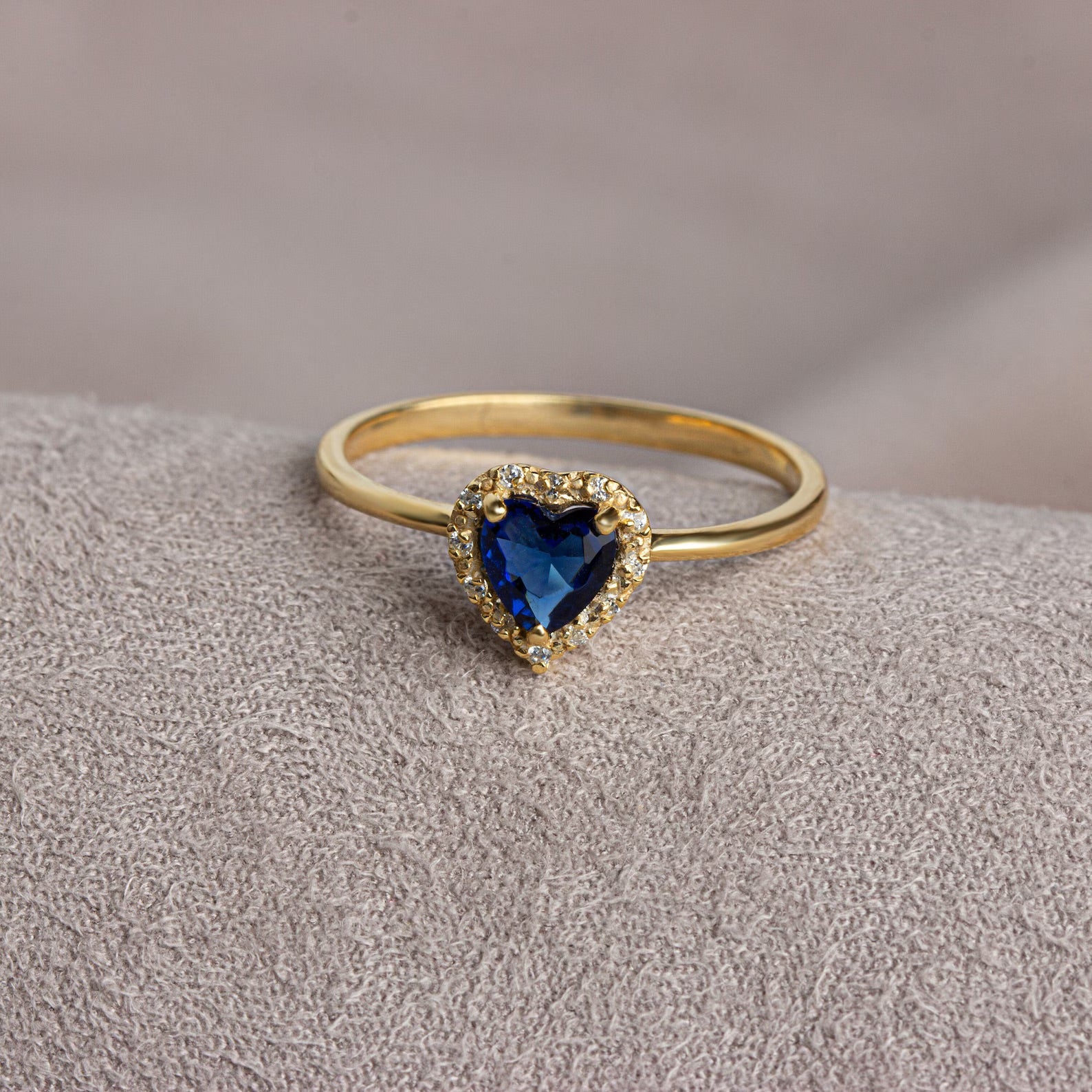 You Blue Sapphire Heart Ring - ARTSY SILVER