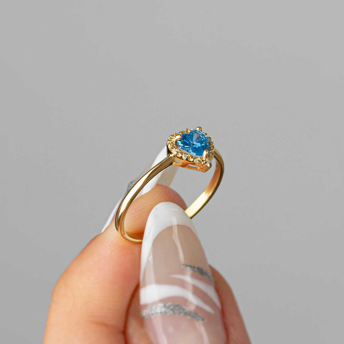 London Blue Topaz Heart Ring - Elegant Gemstone Jewelry