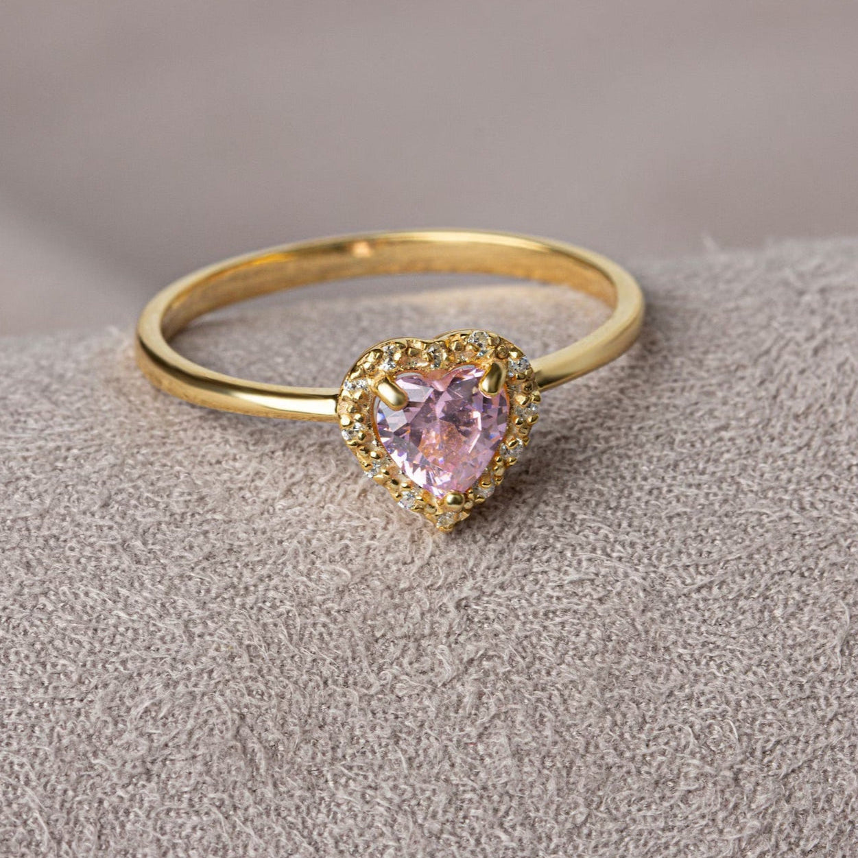 You Pink Zircon Heart Ring