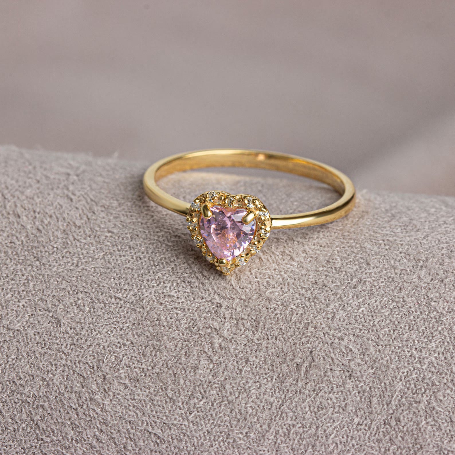 You Pink Zircon Heart Ring