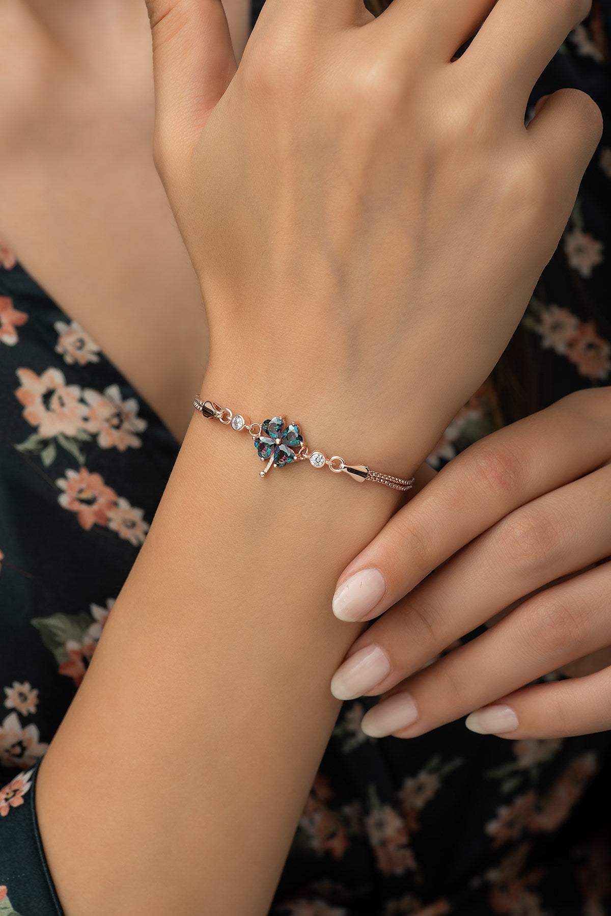 Luck Mystic Topaz Stone Necklace & Bracelet Set - ARTSY SILVER