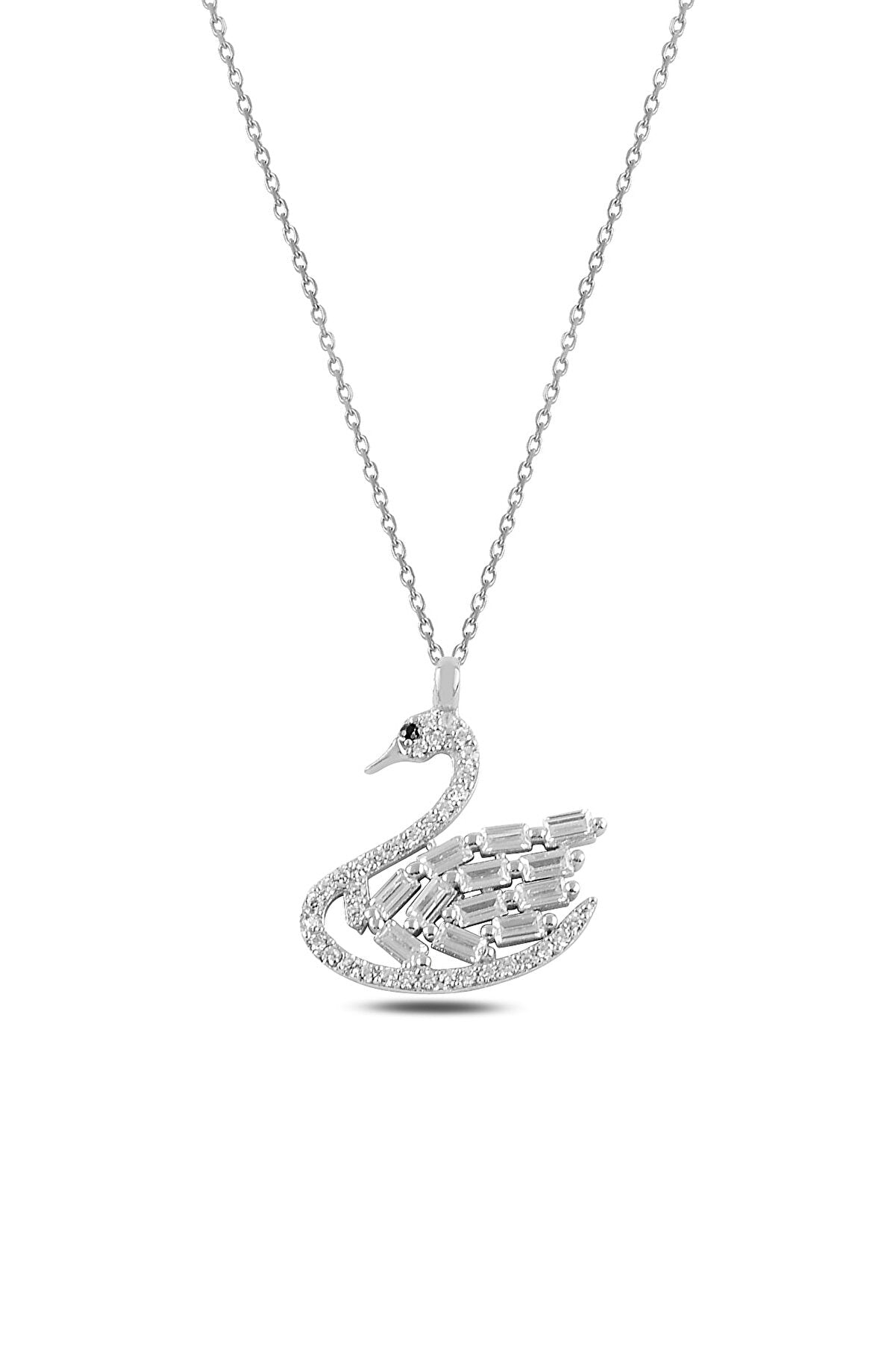 Baguette Stone Swan Necklace