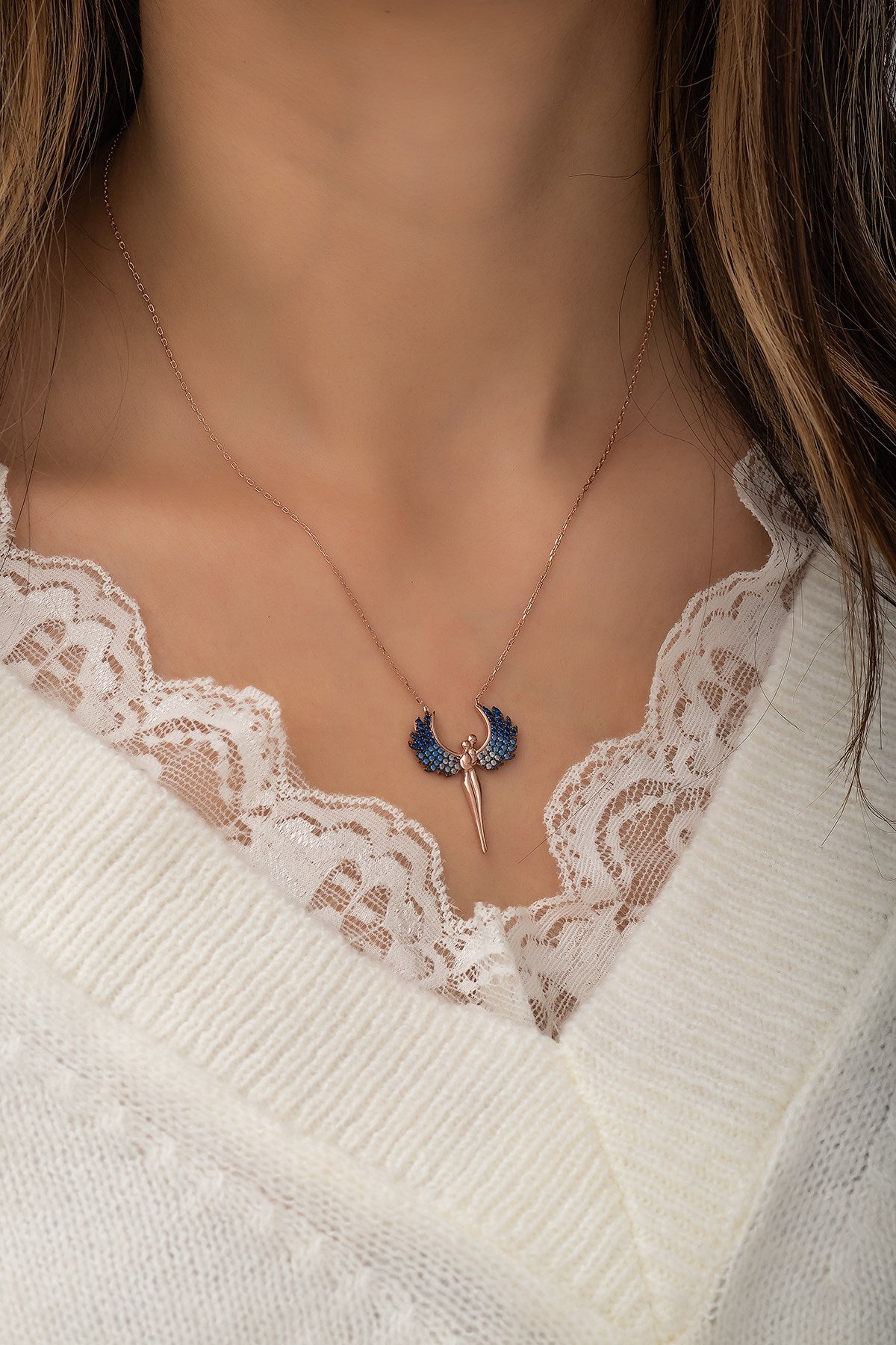 To My Guardian Angel Colorful Necklace - ARTSY SILVER