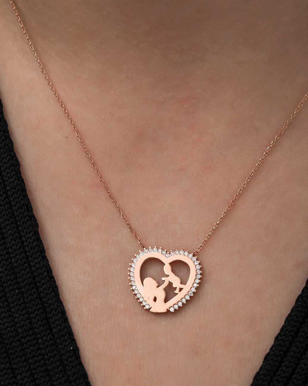 Mother Child Heart Necklace