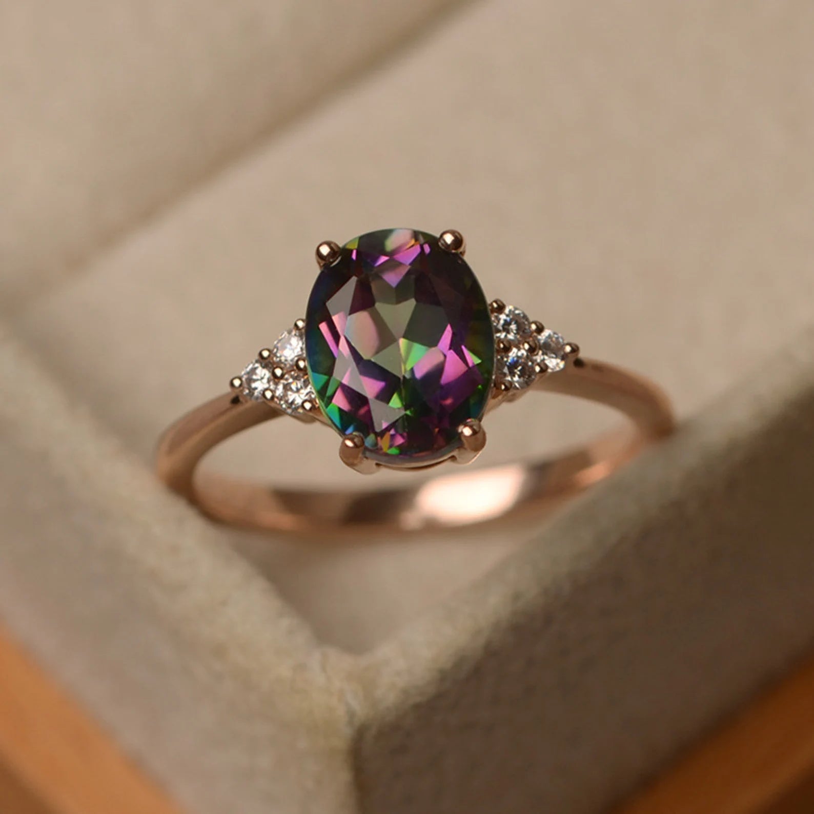 Promise Mystic Topaz Stone Ring - ARTSY SILVER