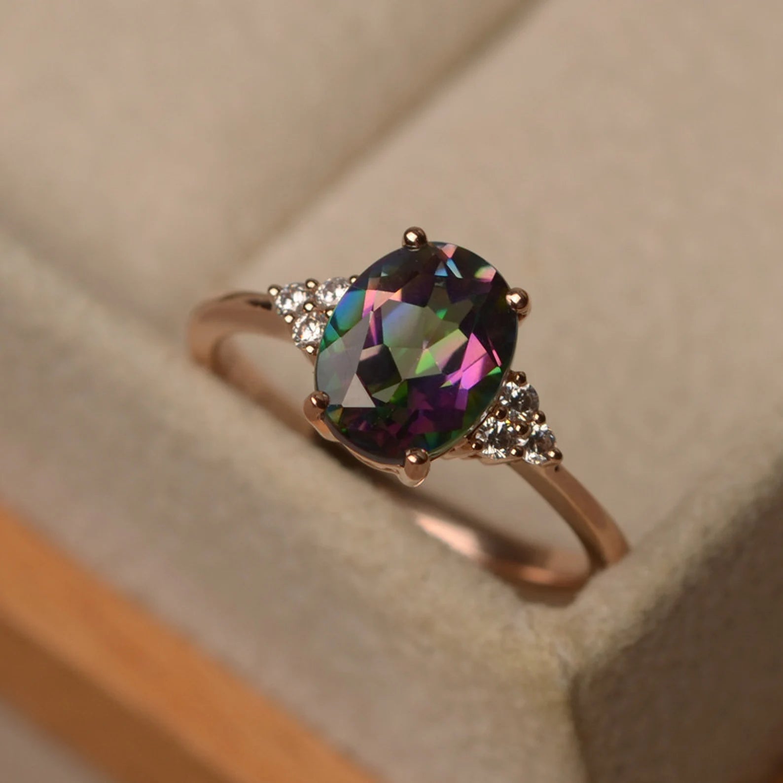 Promise Mystic Topaz Stone Ring - ARTSY SILVER