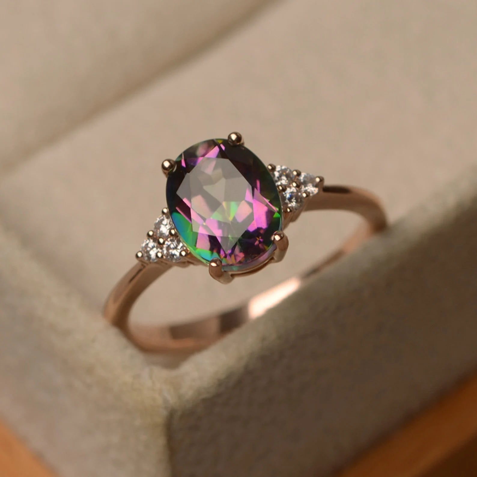 Promise Mystic Topaz Stone Ring - ARTSY SILVER