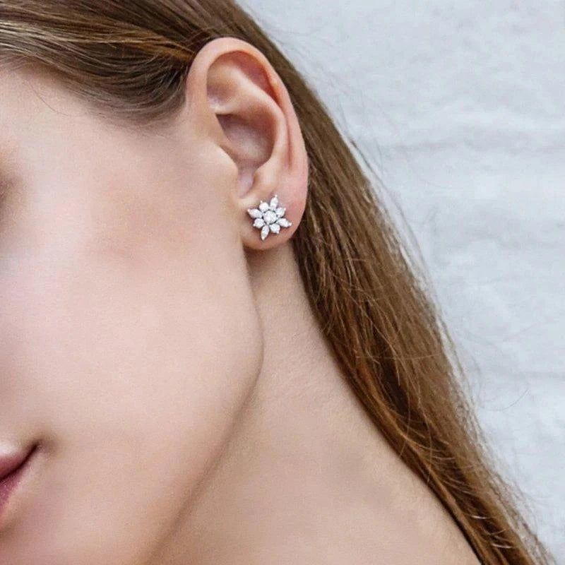 Snow Flower stud earrings