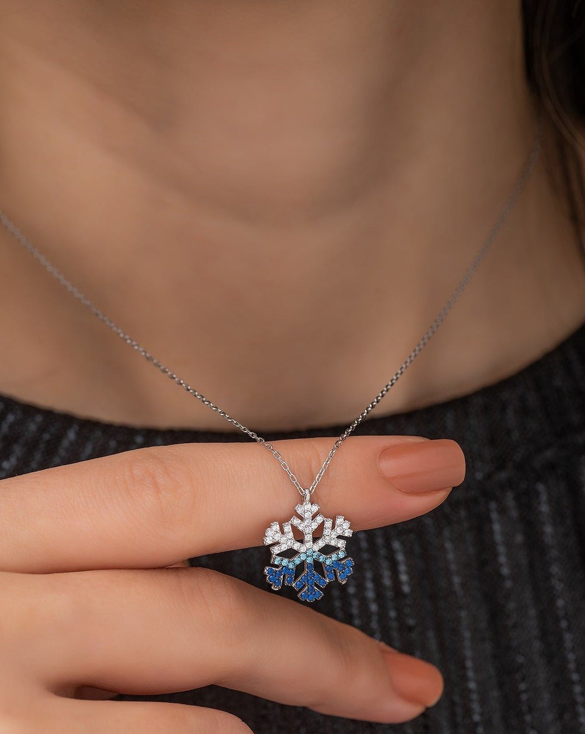 Snowflake Colorful Stones Necklace