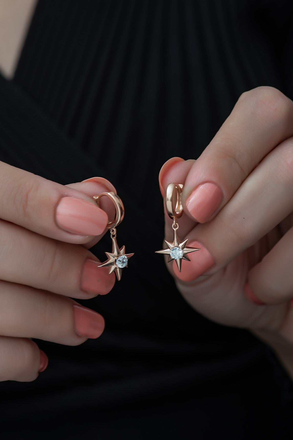 Lou Zircon Pole Star Earrings - ARTSY SILVER