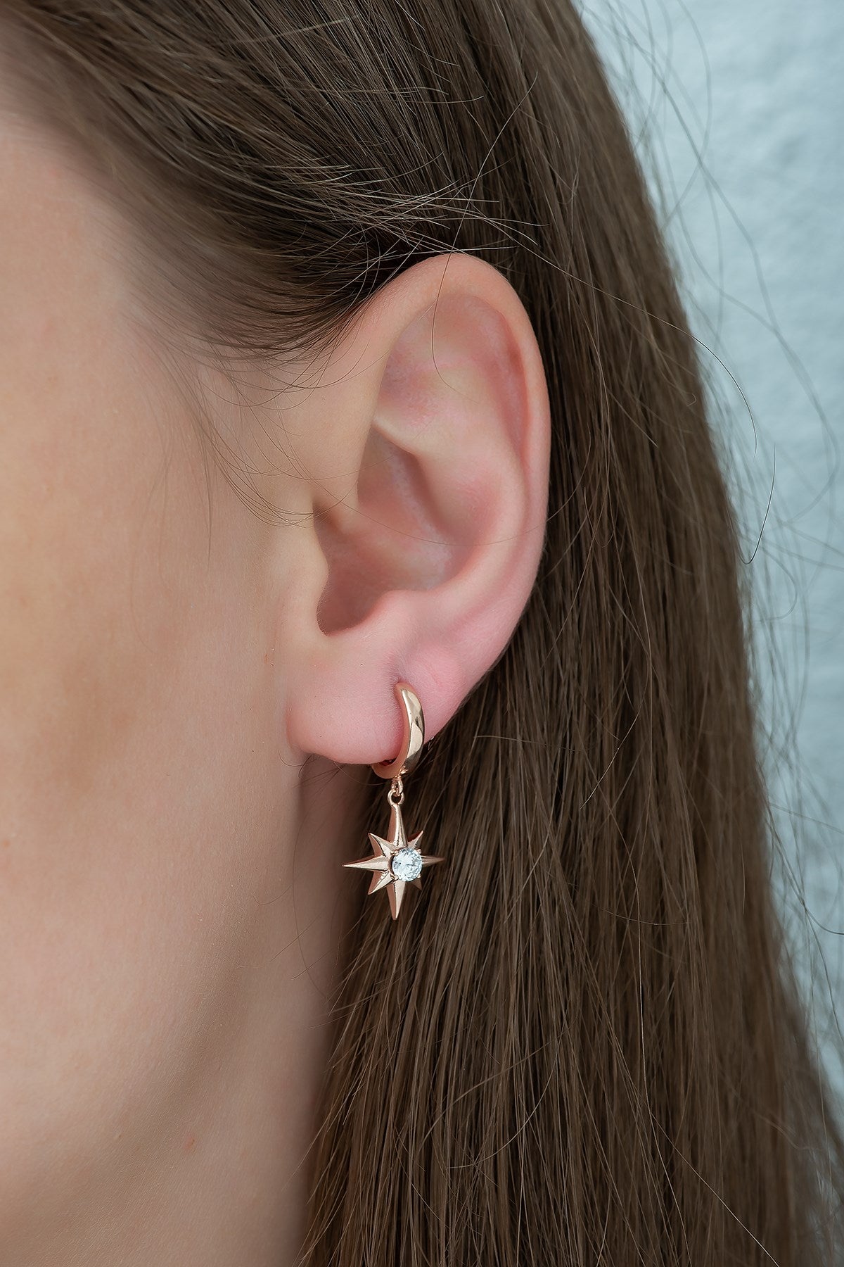 Solitaire Pole Star Earrings